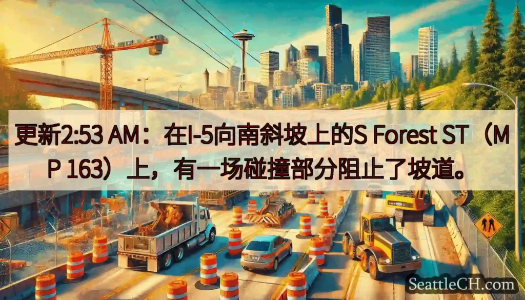 更新2:53 AM：在I-5向南斜坡上的S Forest ST（MP