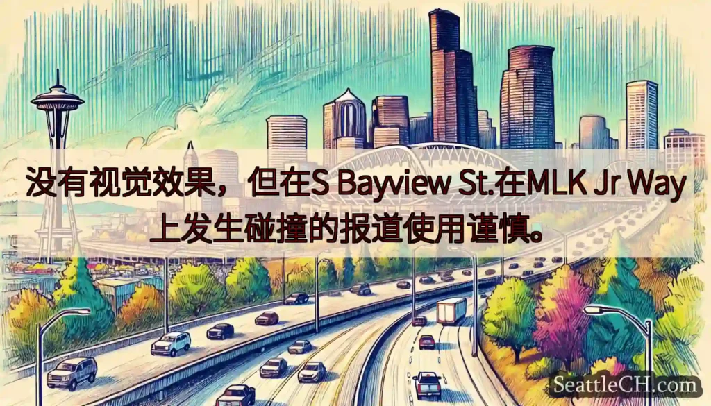 没有视觉效果，但在S Bayview St.在MLK Jr Way上发生碰撞的报道使用谨慎。