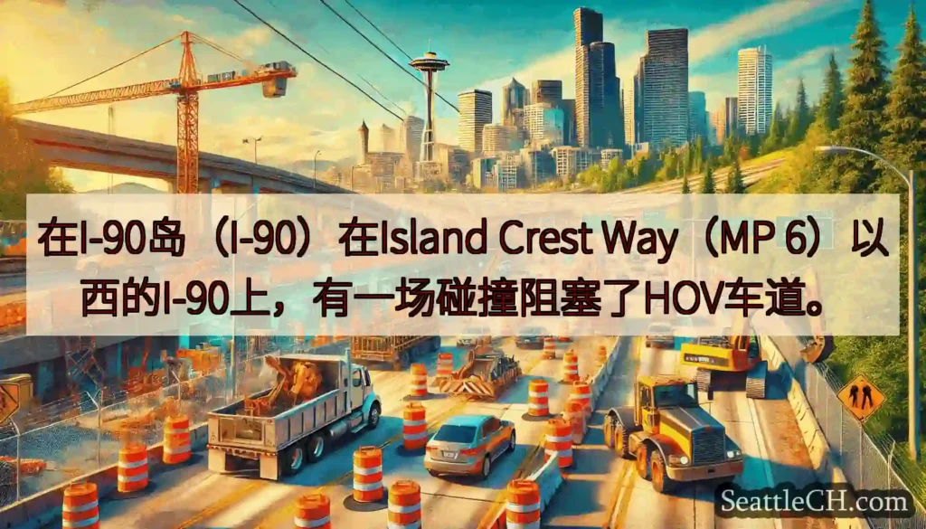 在I-90岛（I-90）在Island Crest Way（MP