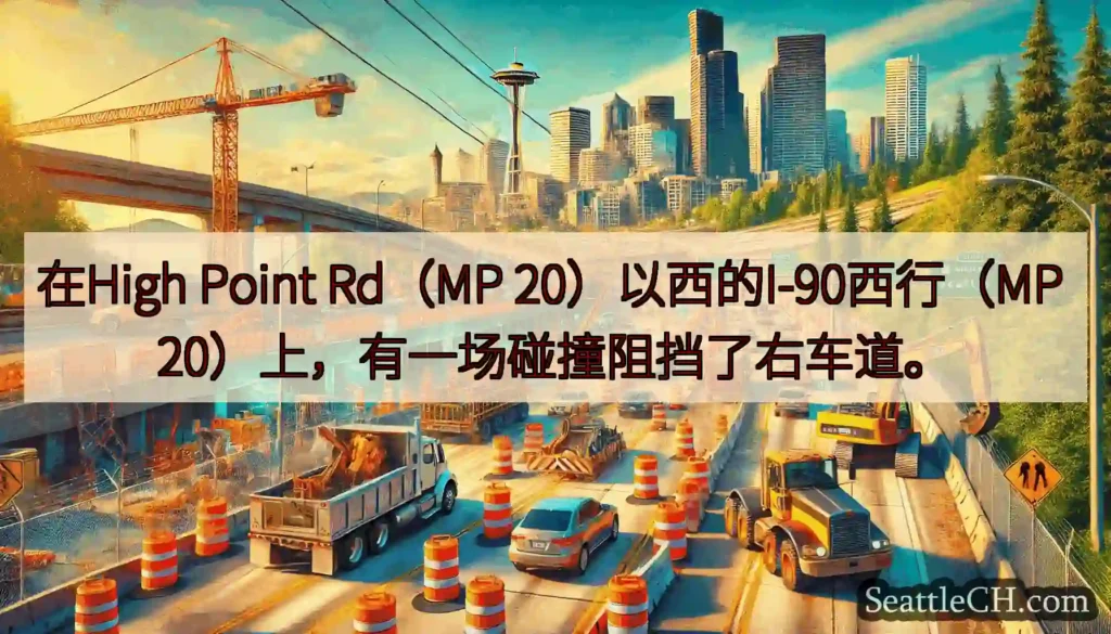 在High Point Rd（MP 20）以西的I-90西行（MP