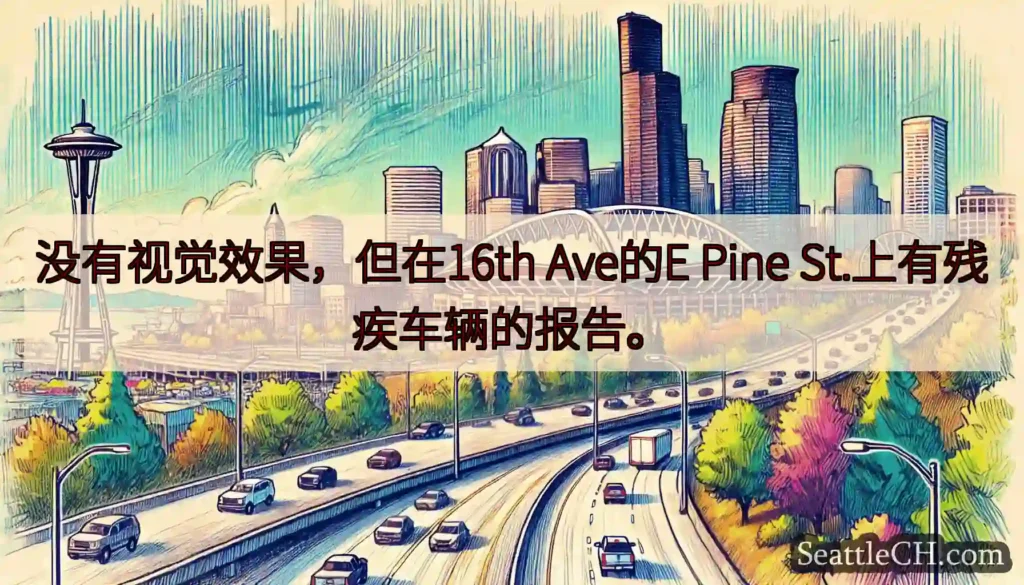 没有视觉效果，但在16th Ave的E Pine St.上有残疾车辆的报告。