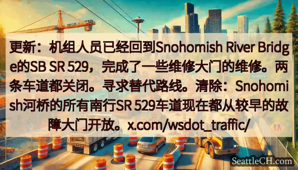 更新：机组人员已经回到Snohomish River Bridge的SB SR