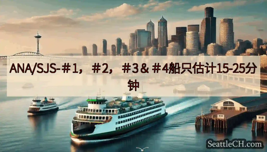 ANA/SJS-＃1，＃2，＃3＆＃4船只估计15-25分钟https://wsdot.com/fe