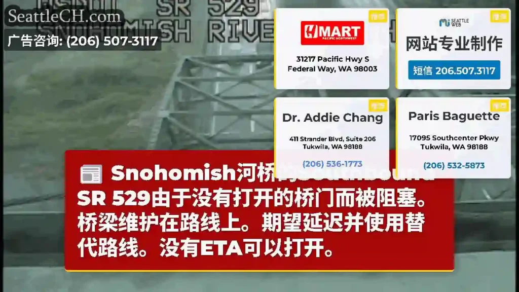 Snohomish河桥的Southbound SR