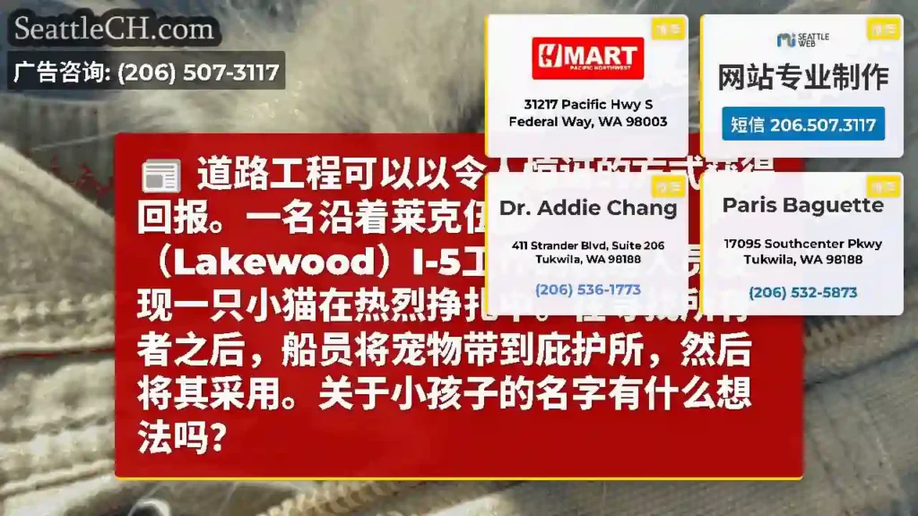 道路工程可以以令人惊讶的方式获得回报。一名沿着莱克伍德（Lakewood）I-5工作的机组人员发现一