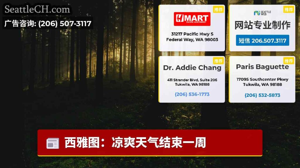 西雅图：凉爽天气结束一周