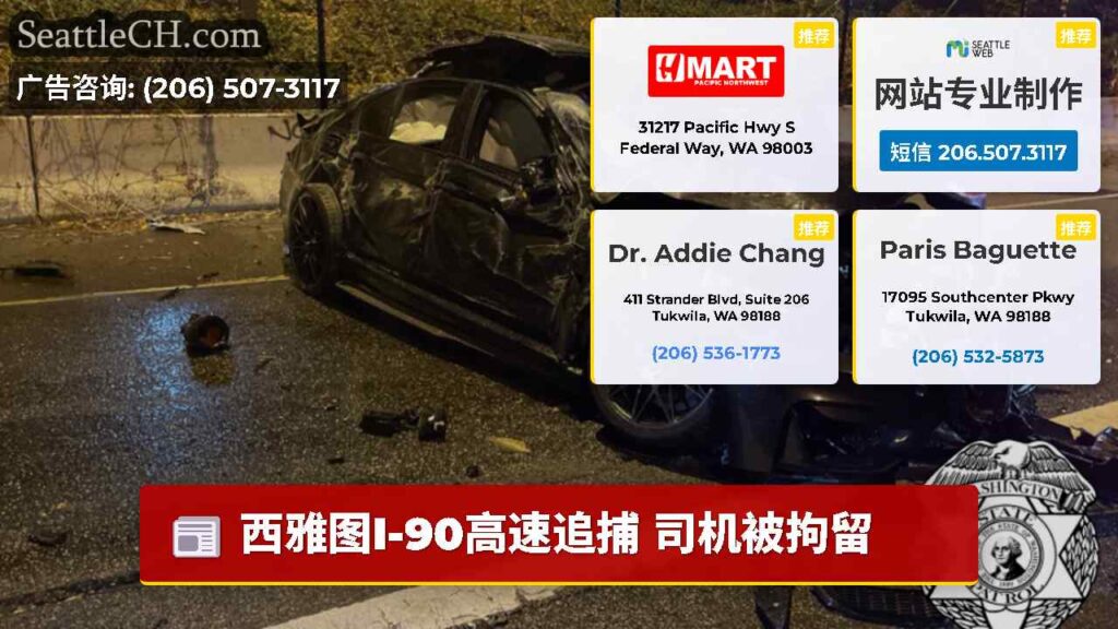 西雅图I-90高速追捕 司机被拘留