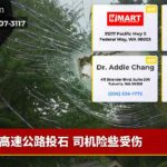 高速公路投石 司机险些受伤