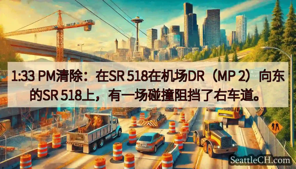 1:33 PM清除：在SR 518在机场DR（MP 2）向东的SR