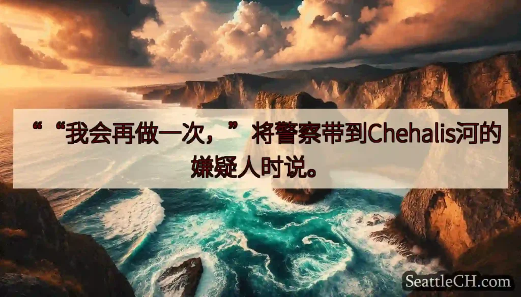 ““我会再做一次，”将警察带到Chehalis河的嫌疑人时说。
