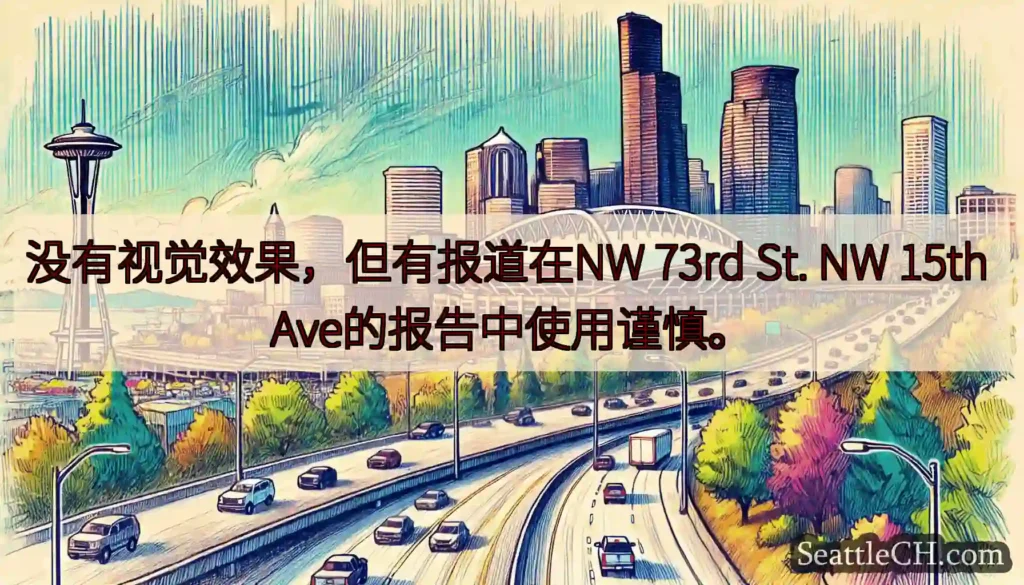 没有视觉效果，但有报道在NW 73rd St. NW 15th Ave的报告中使用谨慎。