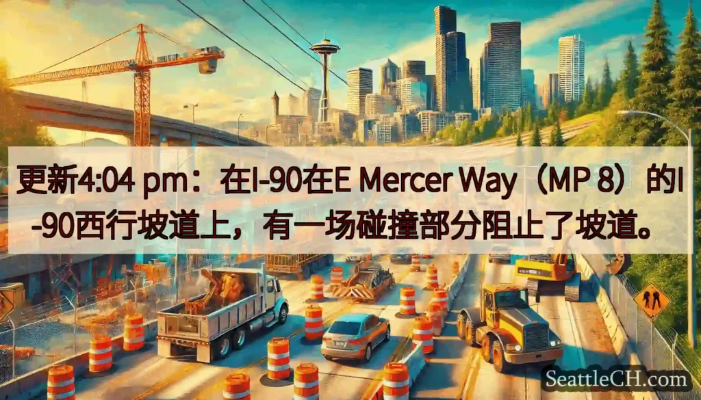 更新4:04 pm：在I-90在E Mercer Way（MP