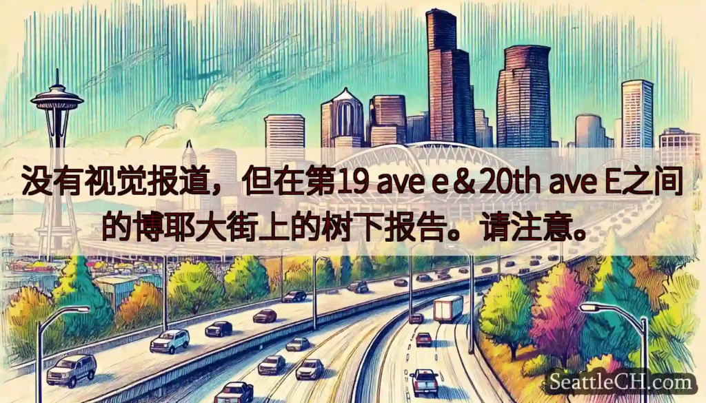 没有视觉报道，但在第19 ave e＆20th ave E之间的博耶大街上的树下报告。请注意。