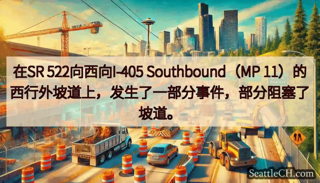 在SR 522向西向I-405 Southbound（MP