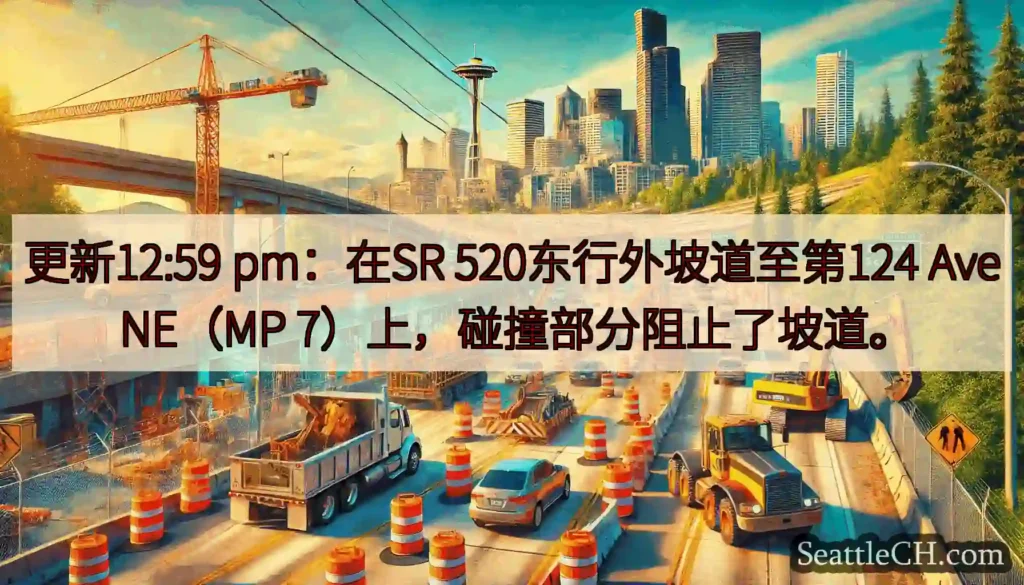 更新12:59 pm：在SR 520东行外坡道至第124 Ave NE（MP