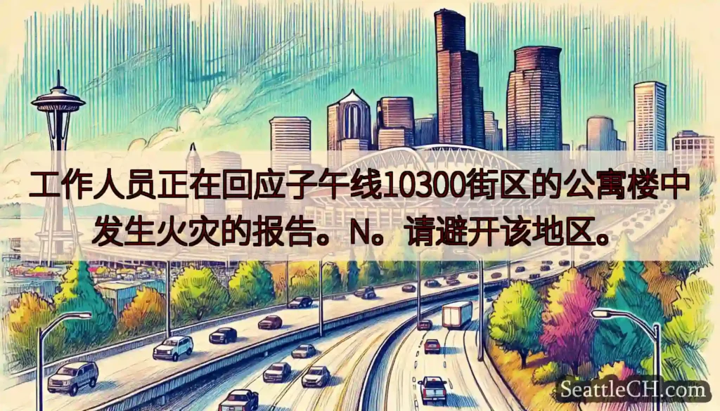 工作人员正在回应子午线10300街区的公寓楼中发生火灾的报告。N。请避开该地区。
