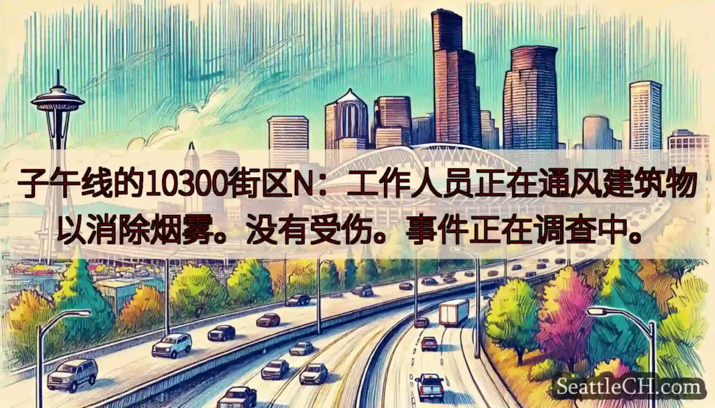 子午线的10300街区N：工作人员正在通风建筑物以消除烟雾。没有受伤。事件正在调查中。