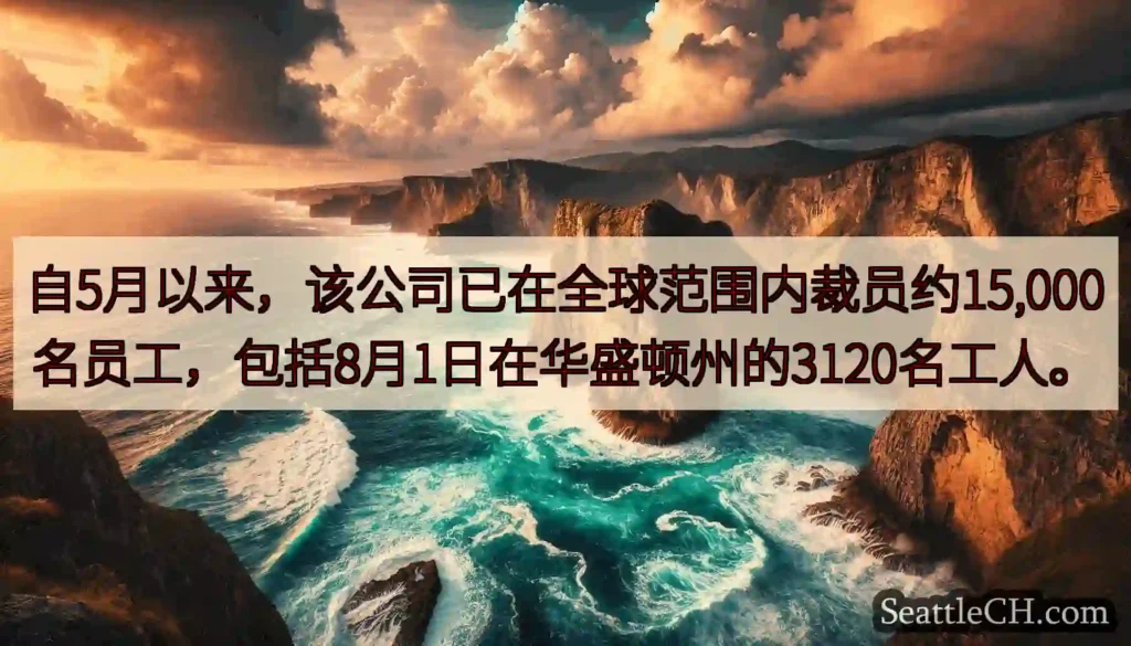 自5月以来，该公司已在全球范围内裁员约15,000名员工，包括8月1日在华盛顿州的3120名工人。