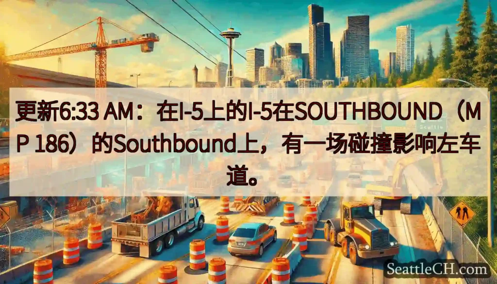 更新6:33 AM：在I-5上的I-5在SOUTHBOUND（MP