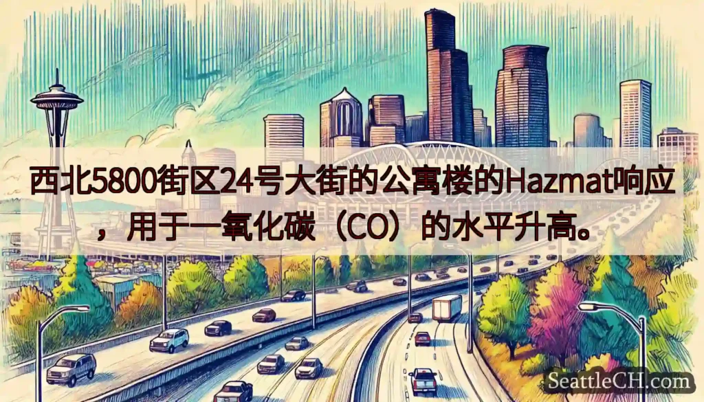 西北5800街区24号大街的公寓楼的Hazmat响应，用于一氧化碳（CO）的水平升高。