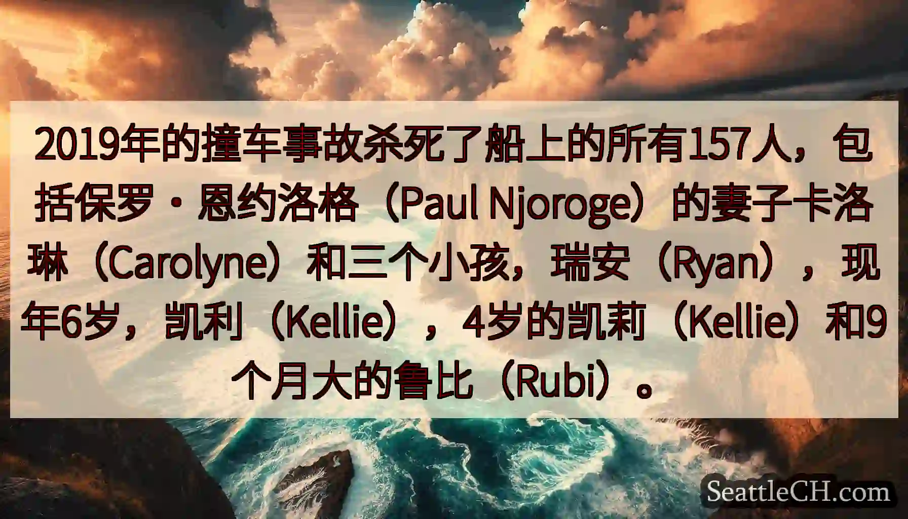 2019年的撞车事故杀死了船上的所有157人，包括保罗·恩约洛格（Paul
