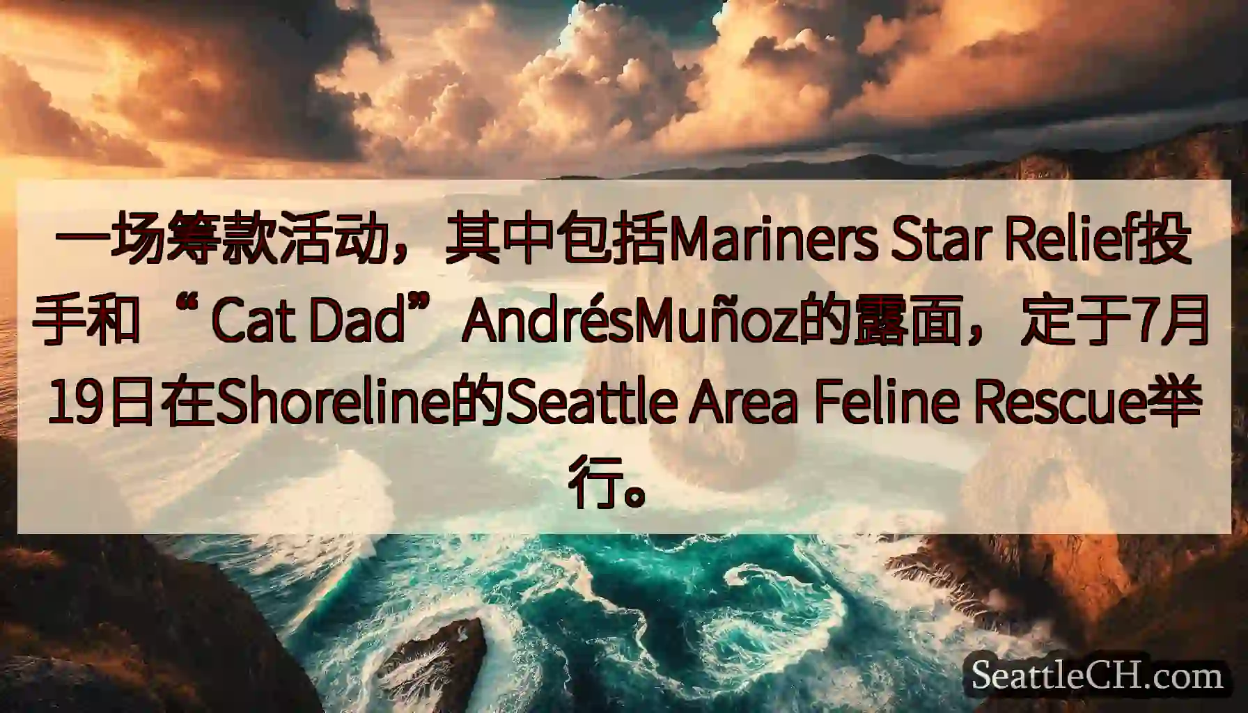 一场筹款活动，其中包括Mariners Star Relief投手和“ Cat