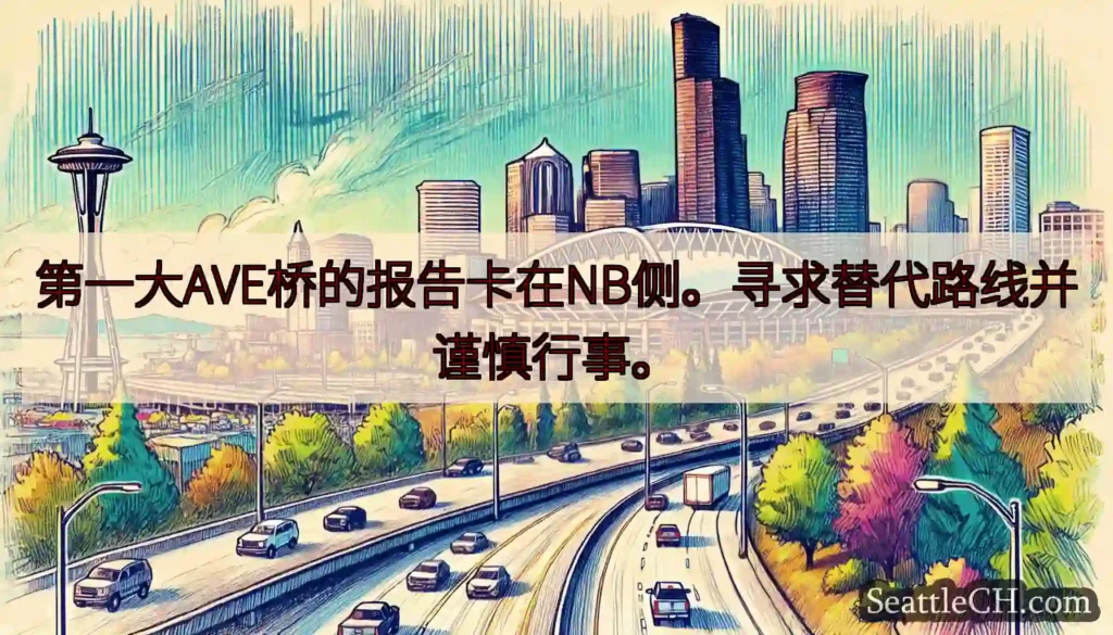 第一大AVE桥的报告卡在NB侧。寻求替代路线并谨慎行事。