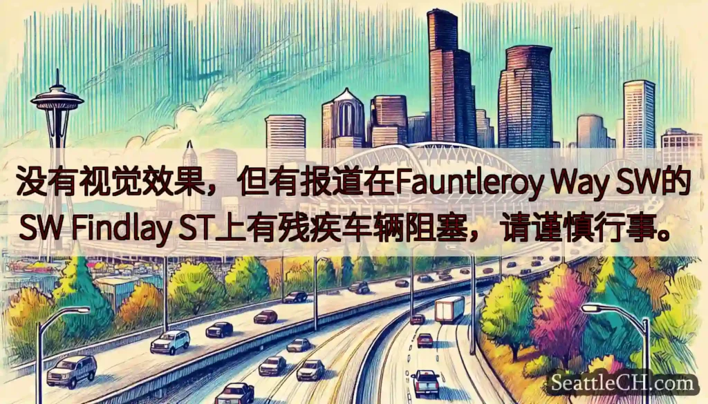 没有视觉效果，但有报道在Fauntleroy Way SW的SW Findlay