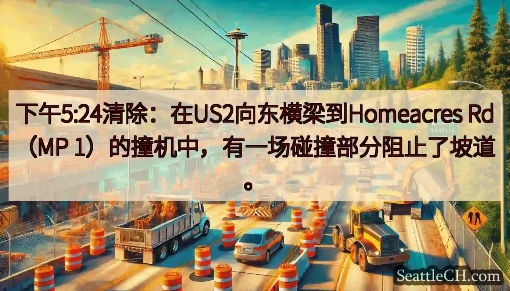 下午5:24清除：在US2向东横梁到Homeacres Rd（MP