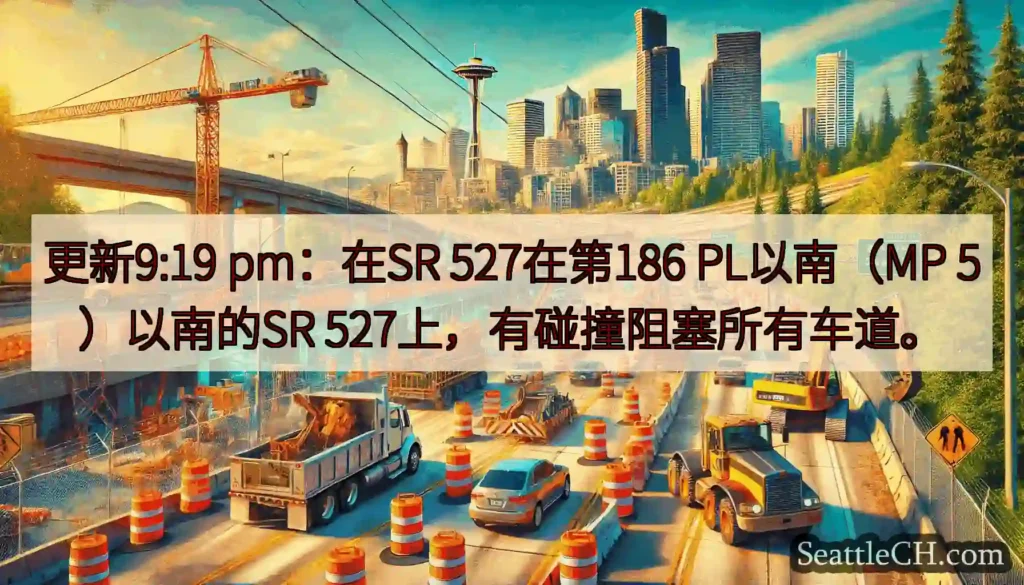 更新9:19 pm：在SR 527在第186 PL以南（MP 5）以南的SR
