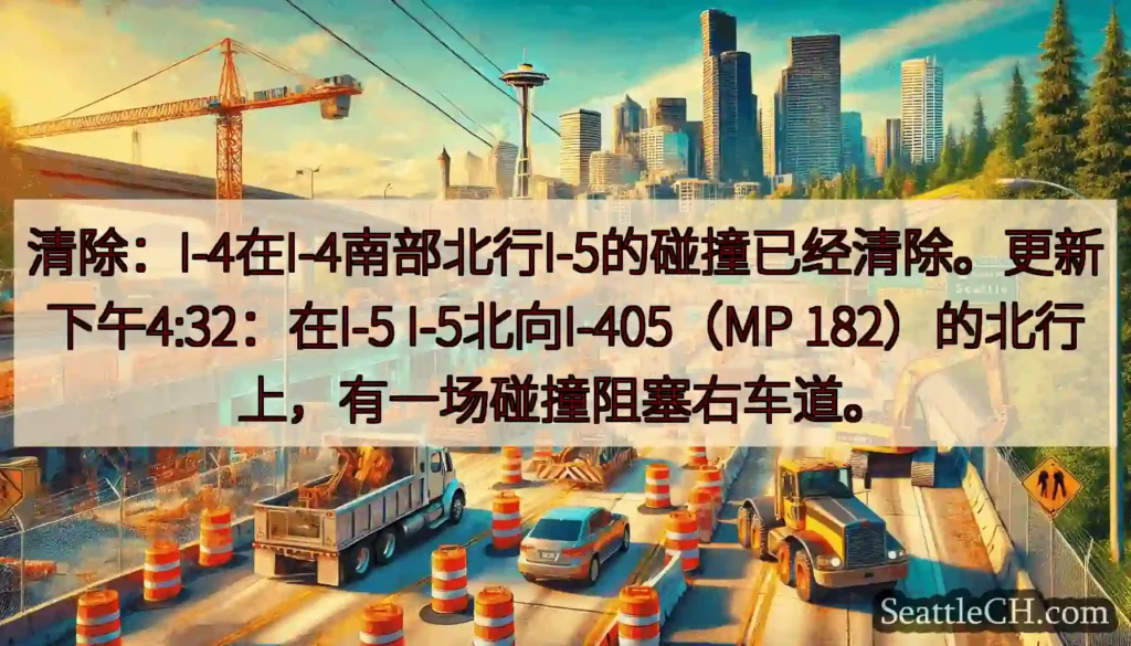 清除：I-4在I-4南部北行I-5的碰撞已经清除。更新下午4:32：在I-5