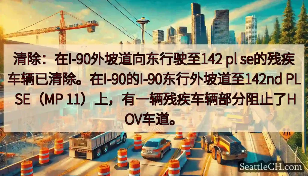 清除：在I-90外坡道向东行驶至142 pl