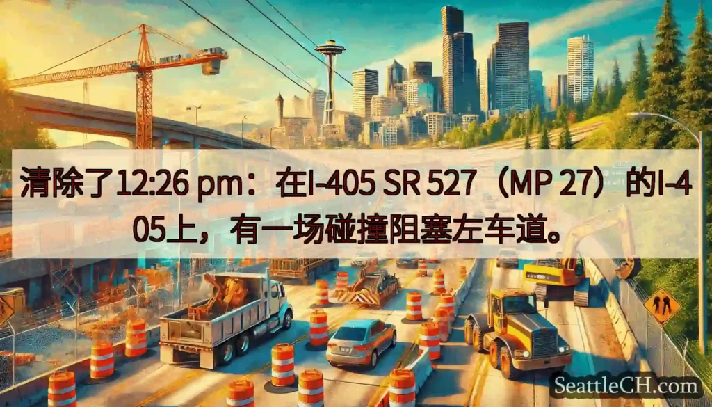 清除了12:26 pm：在I-405 SR 527（MP