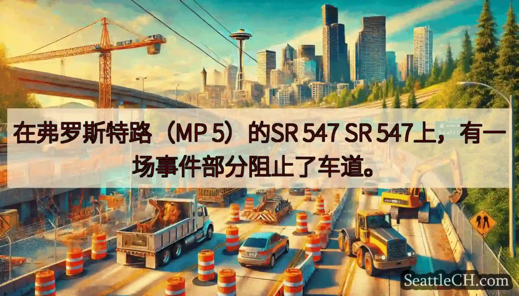 在弗罗斯特路（MP 5）的SR 547 SR 547上，有一场事件部分阻止了车道。