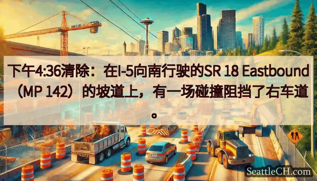 下午4:36清除：在I-5向南行驶的SR 18 Eastbound（MP