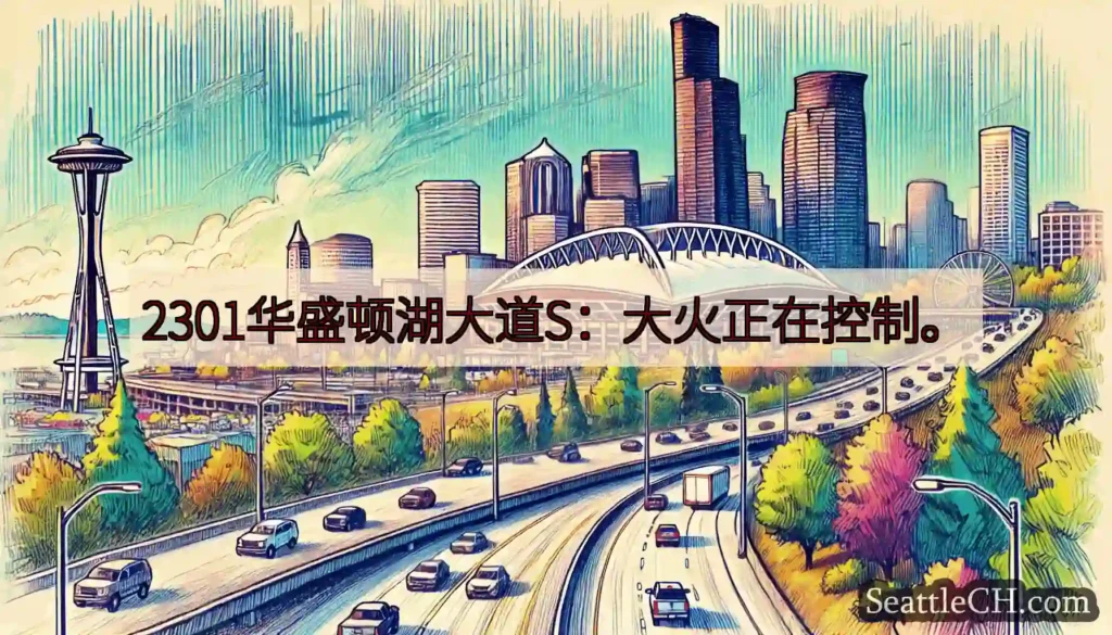 2301华盛顿湖大道S：大火正在控制。