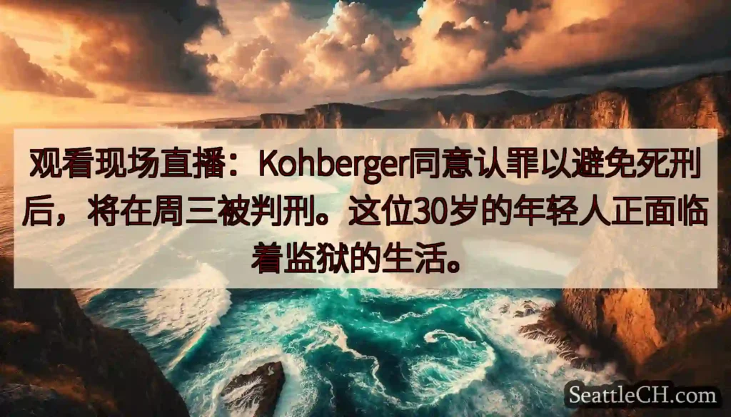 观看现场直播：Kohberger同意认罪以避免死刑后，将在周三被判刑。这位30岁的年轻人正面临着监狱