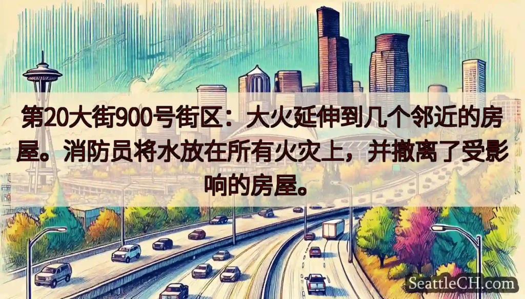 第20大街900号街区：大火延伸到几个邻近的房屋。消防员将水放在所有火灾上，并撤离了受影响的房屋。