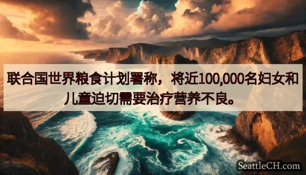 联合国世界粮食计划署称，将近100,000名妇女和儿童迫切需要治疗营养不良。