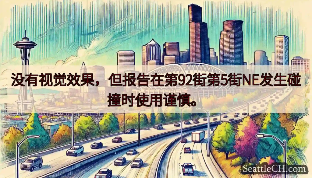 没有视觉效果，但报告在第92街第5街NE发生碰撞时使用谨慎。