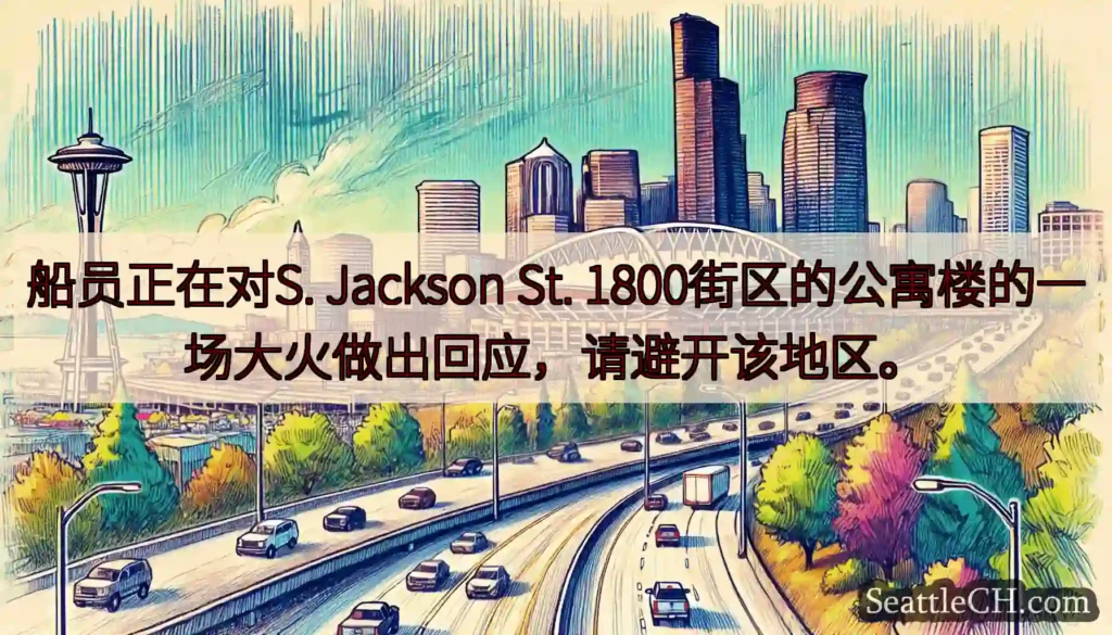 船员正在对S. Jackson St. 1800街区的公寓楼的一场大火做出回应，请避开该地区。