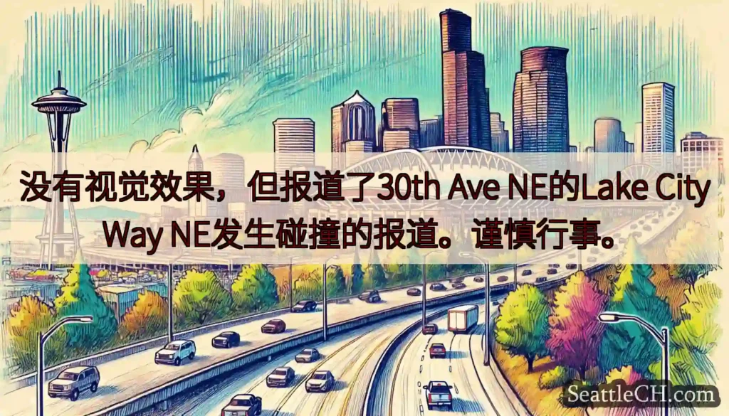 没有视觉效果，但报道了30th Ave NE的Lake City Way