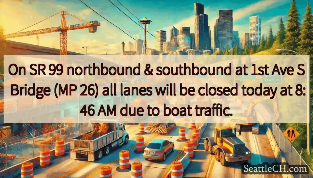 On SR 99 northbound & southbound at 1st Ave S