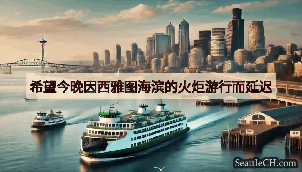 希望今晚因西雅图海滨的火炬游行而延迟https://wsdot.com/ferries/schedu