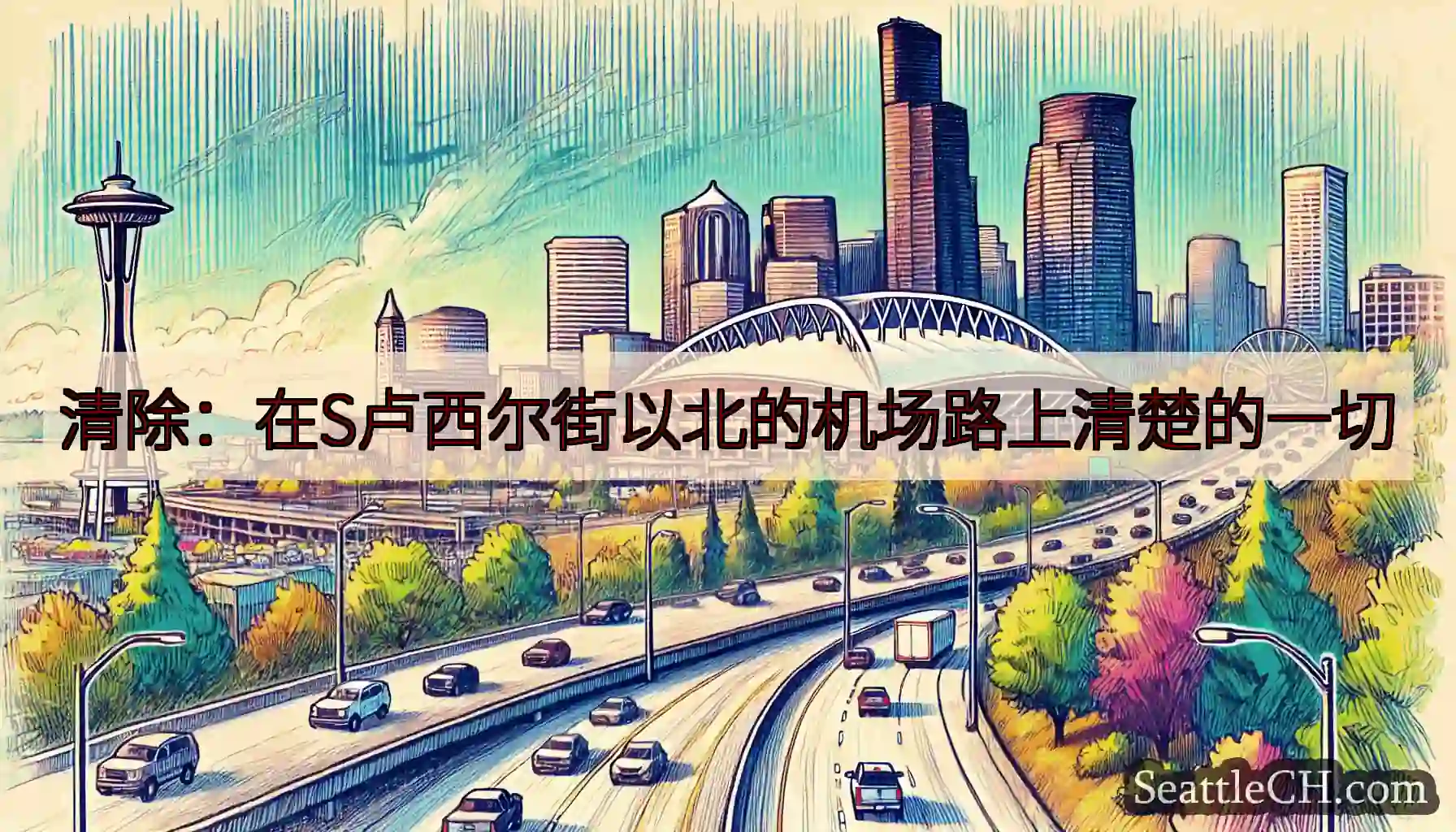 清除：在S卢西尔街以北的机场路上清楚的一切
