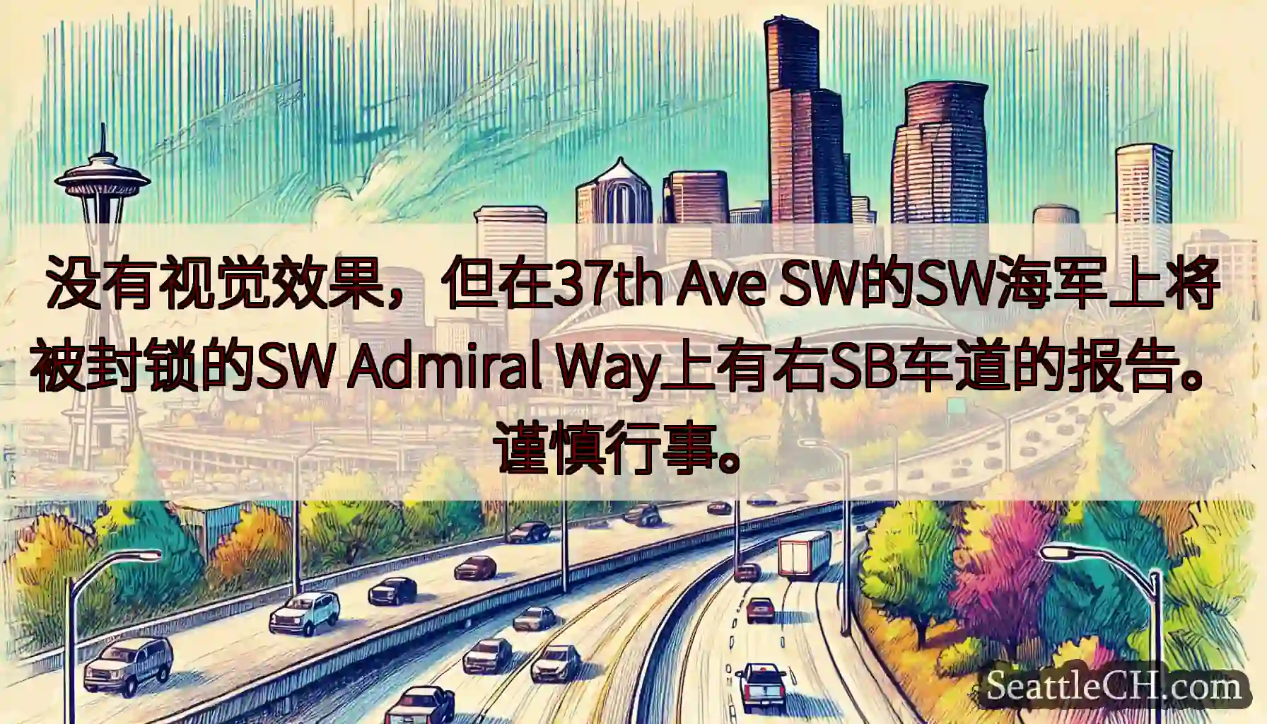 没有视觉效果，但在37th Ave SW的SW海军上将被封锁的SW Admiral