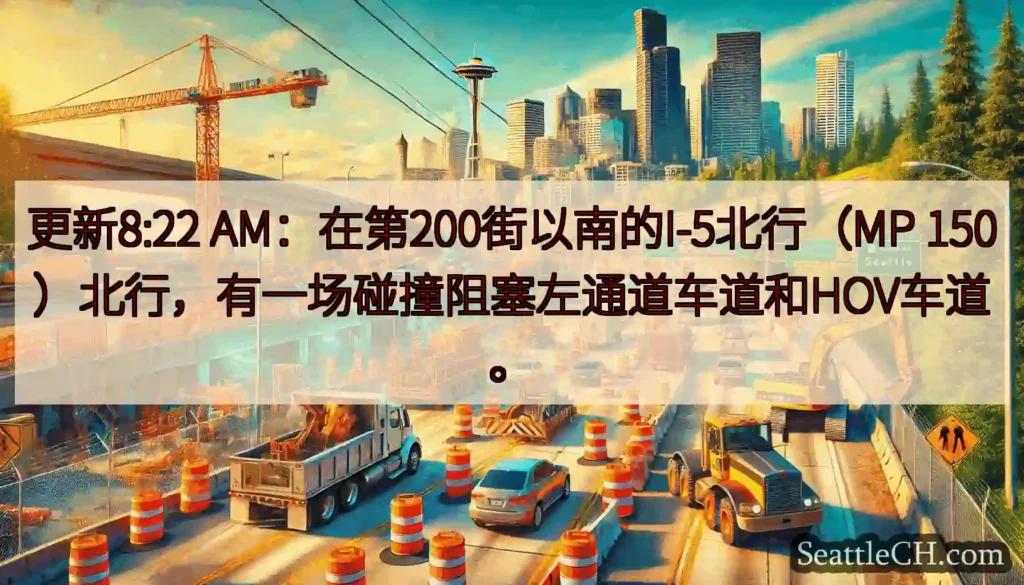 更新8:22 AM：在第200街以南的I-5北行（MP