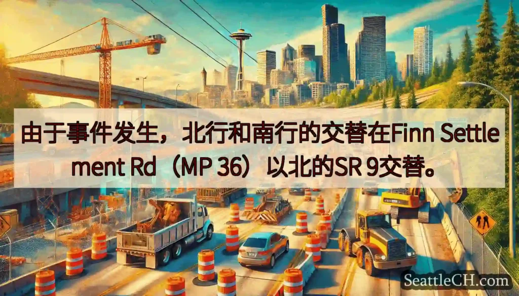 由于事件发生，北行和南行的交替在Finn Settlement Rd（MP 36）以北的SR