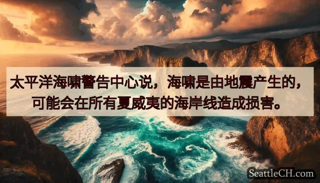 太平洋海啸警告中心说，海啸是由地震产生的，可能会在所有夏威夷的海岸线造成损害。