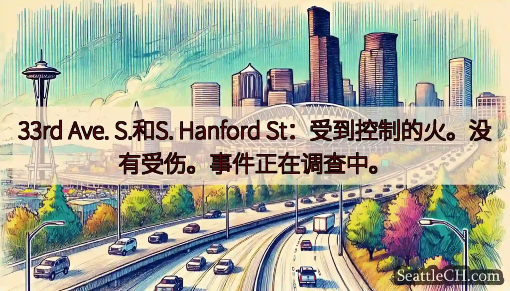 33rd Ave. S.和S. Hanford St：受到控制的火。没有受伤。事件正在调查中。